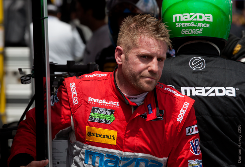 No. 70 Mazda Prototype driver Ben Devlin.